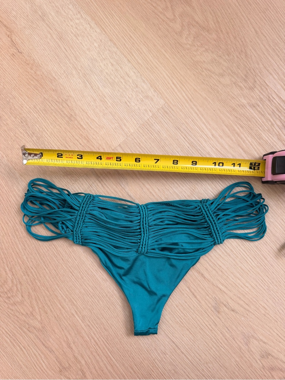 Rare Archival INDAH Teal Macramé String Bikini Set XS/S - Picture 6 of 8